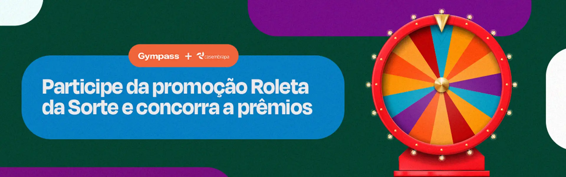 Ideia de marketing criativa com roleta da sorte Gympass e Embrapa