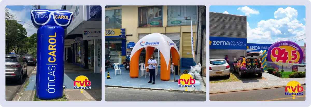 Infláveis promocionais em lojas físicas