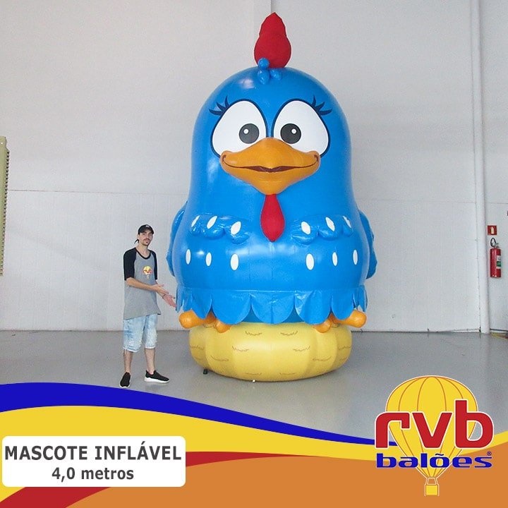 Mascote Inflavel 4m - GALINHA PINTADINHA