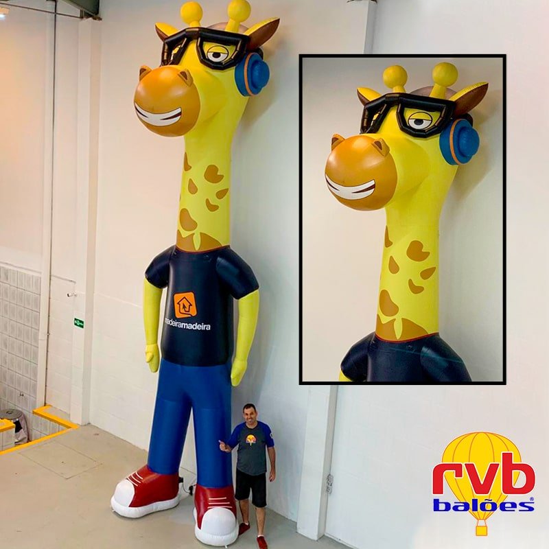 Mascote Inflavel Girafa Madeira Madeira