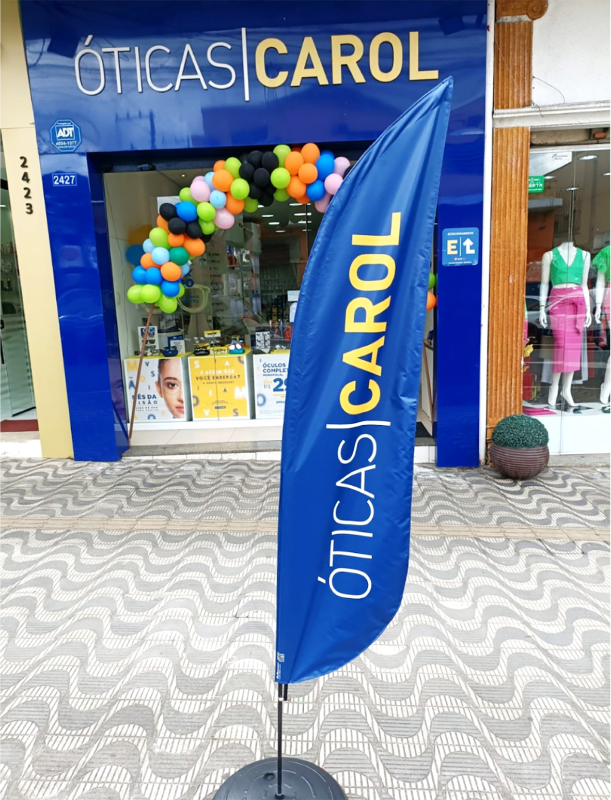 Wind Banner Frente Loja Oticas Carol