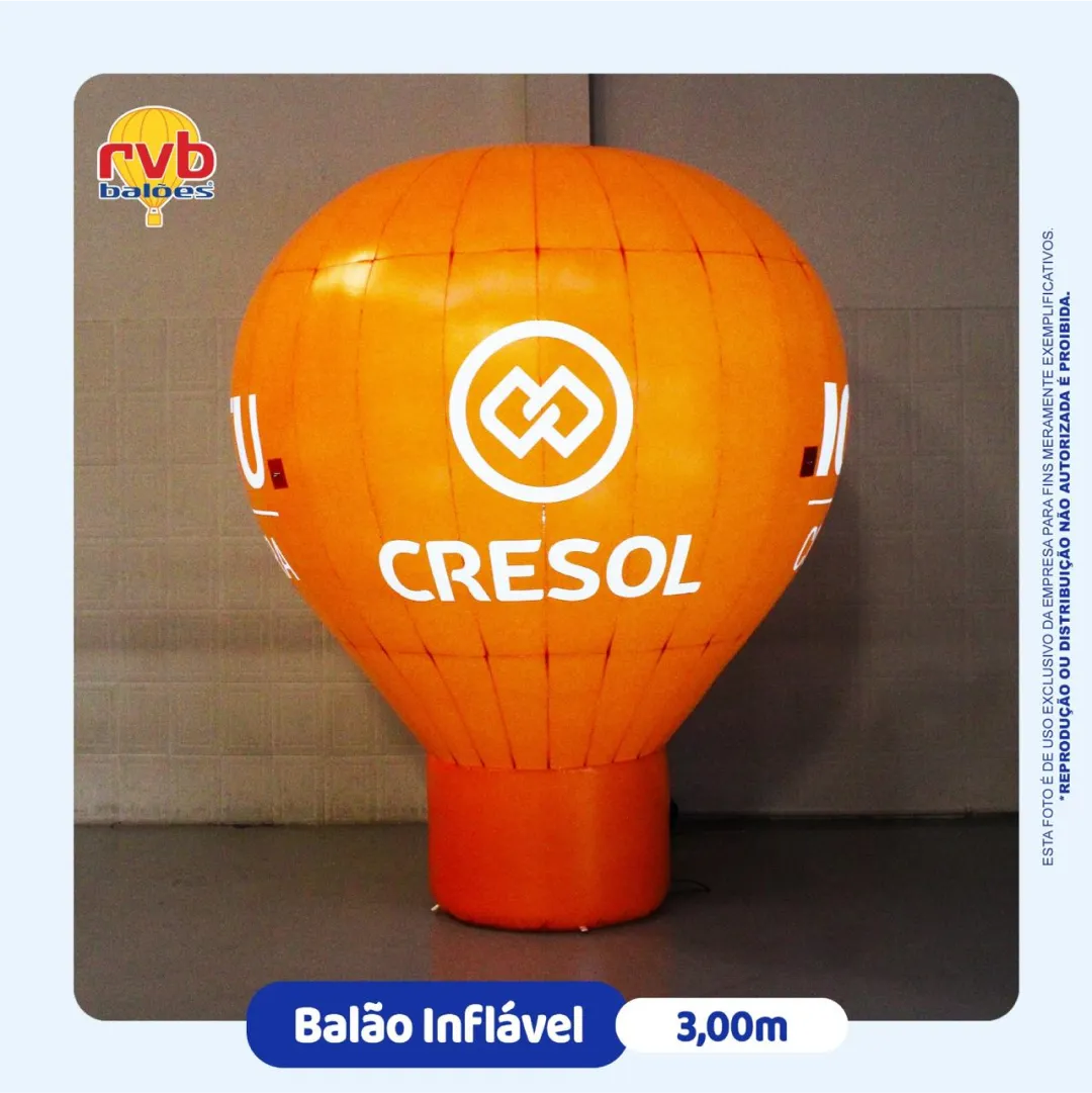 Balão Inflável Rooftop Laranja Cresol Com Iluminação