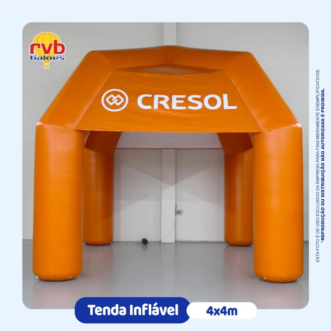 Tenda Inflável Laranja Cresol Marketing