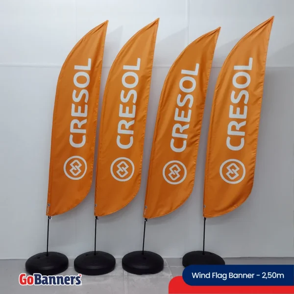Wind Flag Banner Cresol Laranja Branco