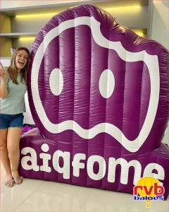 Logomarca Inflavel [aiqfome] [aplicativo De Delivery] [alimentacaodelivery] O Inflavel Mostra O Logo