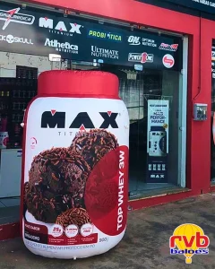 Pote Frasco Inflavel [max Titanium] [top Whey 3w] [suplementos Alimentares] O Pote Inflavel Promocio