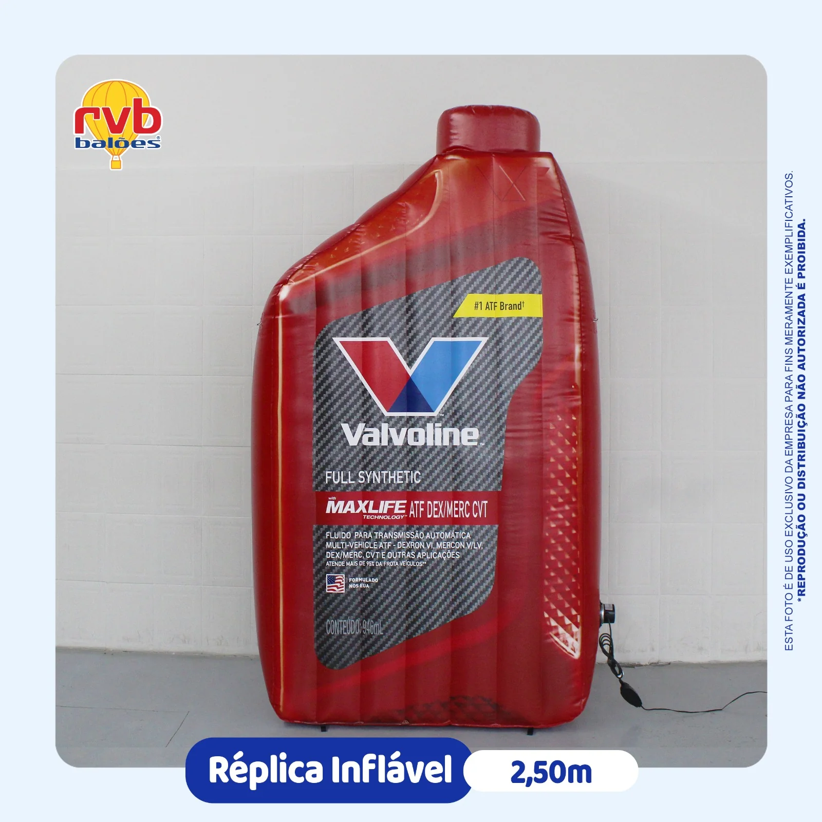 Replica Garrafa Inflavel Valvoline Oleo Automotivo