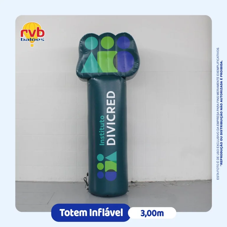 inflável publicitário personalizado 3m Divi Cred para campanha financeira em feira e ponto de atendimento