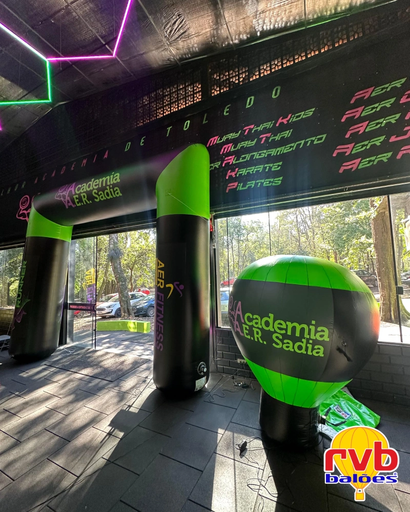 Balão e Portal Inflável Para Academias e Centros de Treinamentos