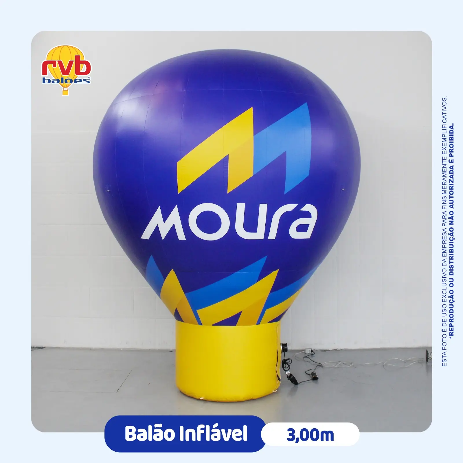 Balão inflavel 3,00m baterias moura