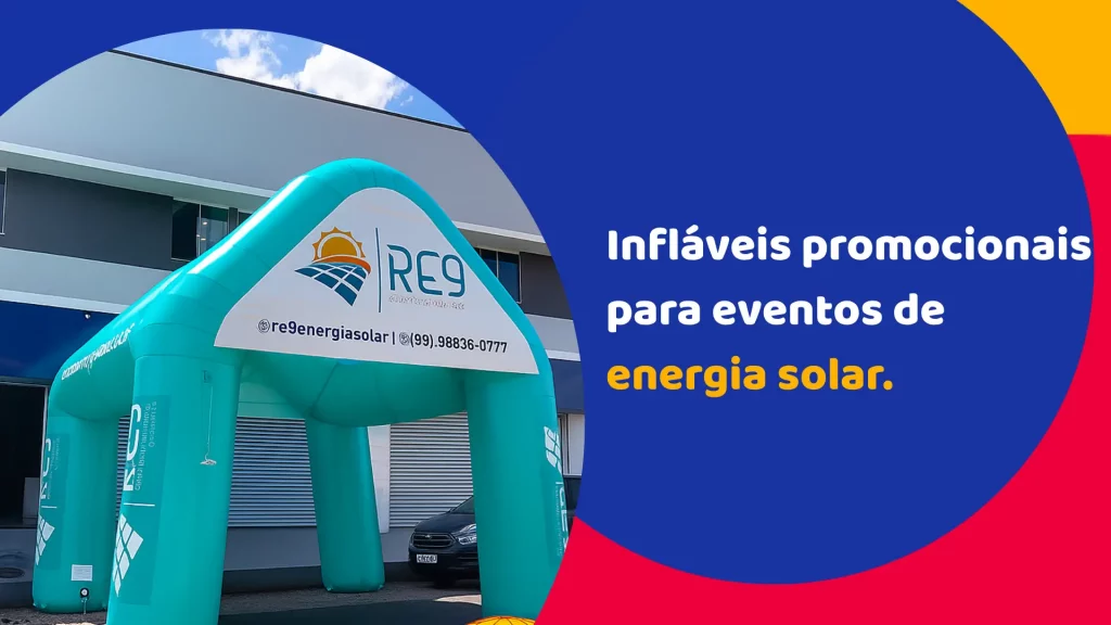 Infláveis promocionais para eventos de energia solar