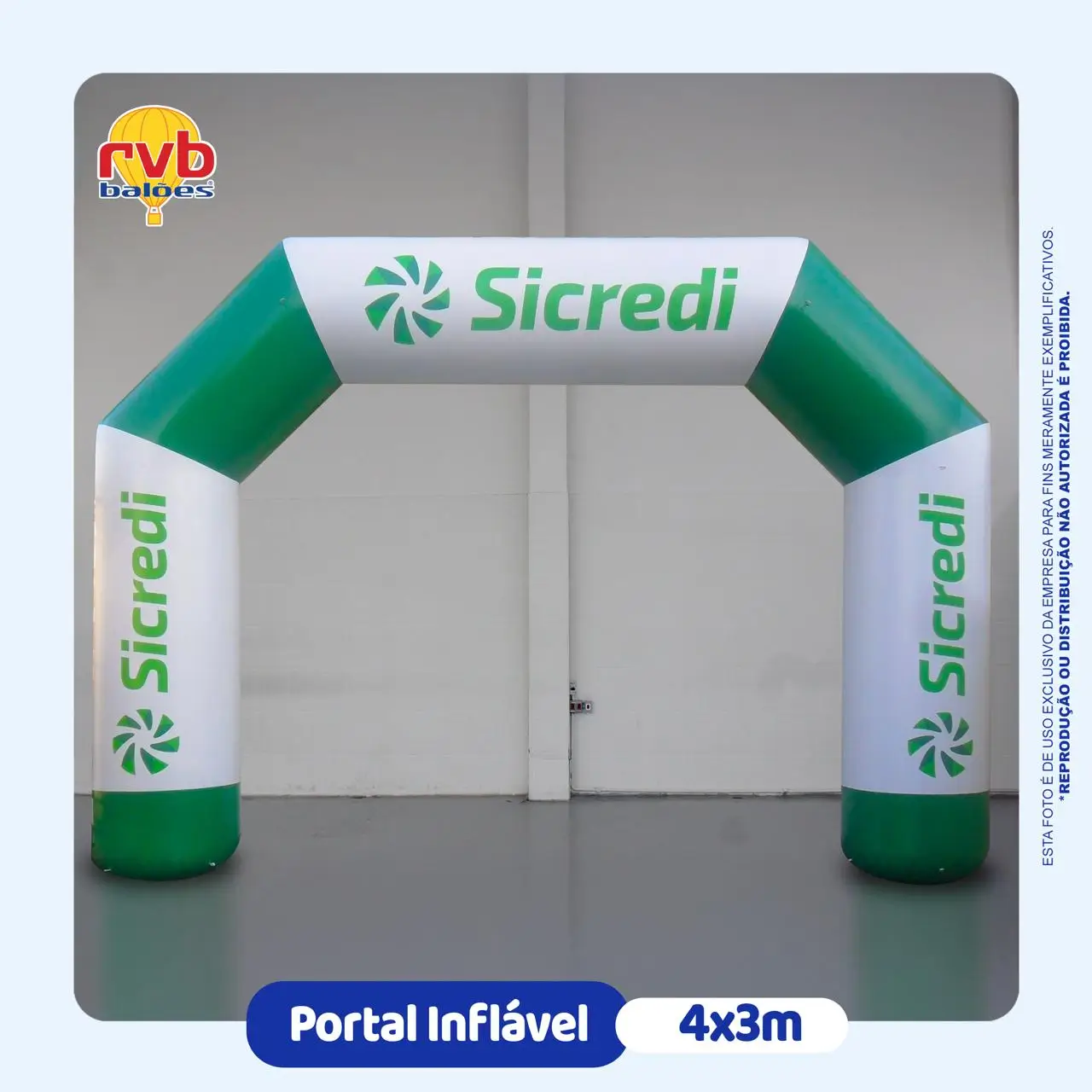 portal inflável Sicredi em inauguração de agência com cooperados