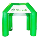 Tenda Inflável Personalizada Sicredi para Cooperativa e Evento Financeiro 3x3m