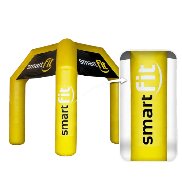 Tenda Inflável banners nas colunas