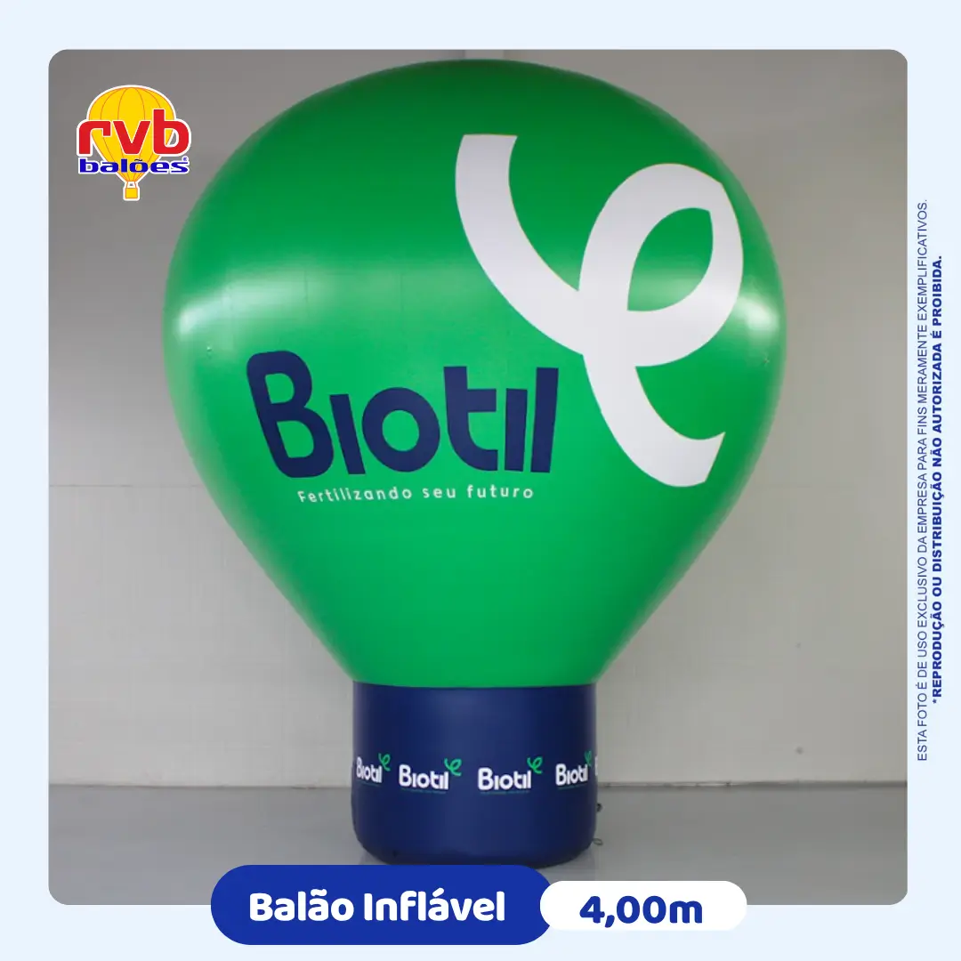 Balão Inflável Personalizado Biotil para Indústria Farmacêutica e Evento de Saúde 4m