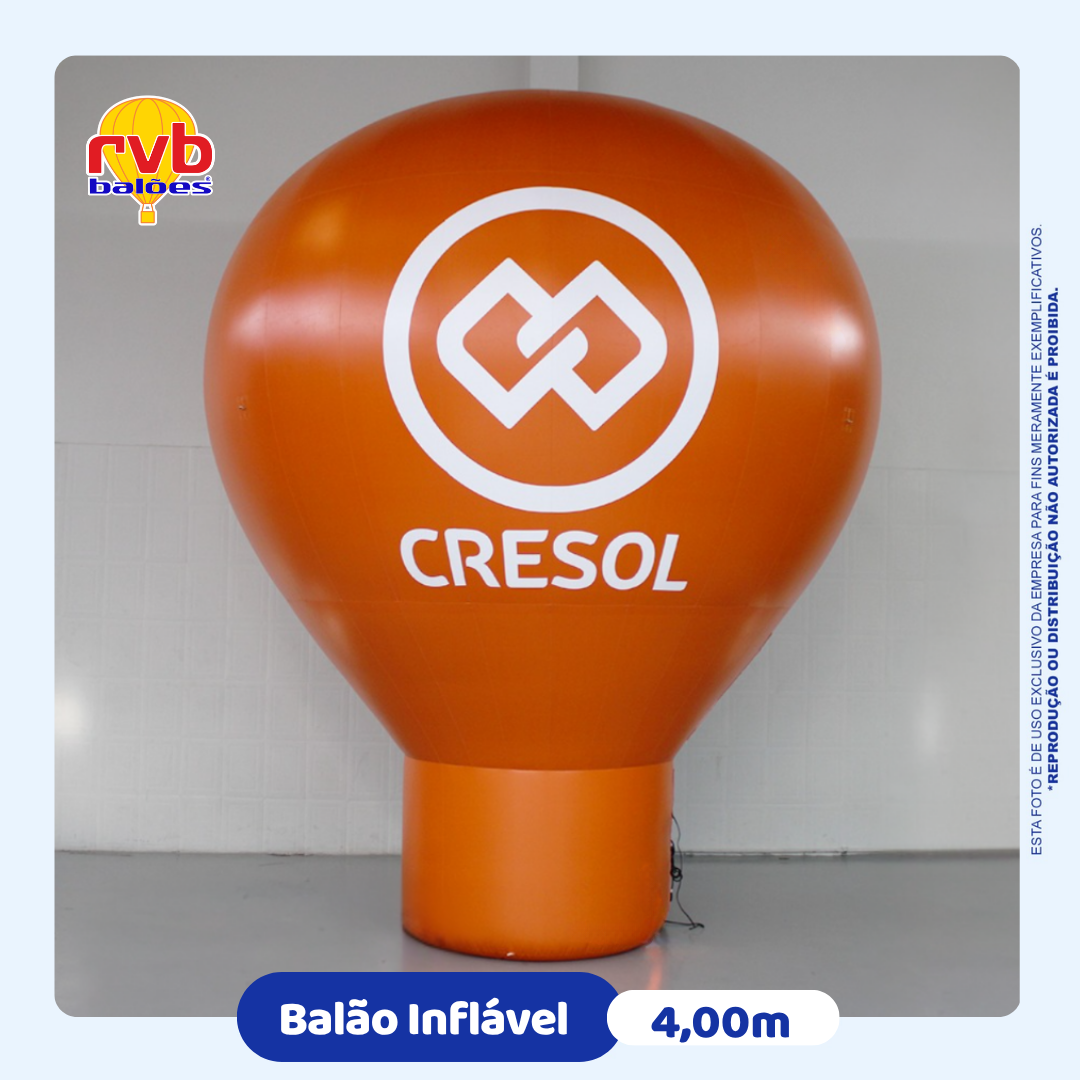 Balão Inflável Personalizado Cresol para Cooperativa de Crédito e Evento Financeiro 4m