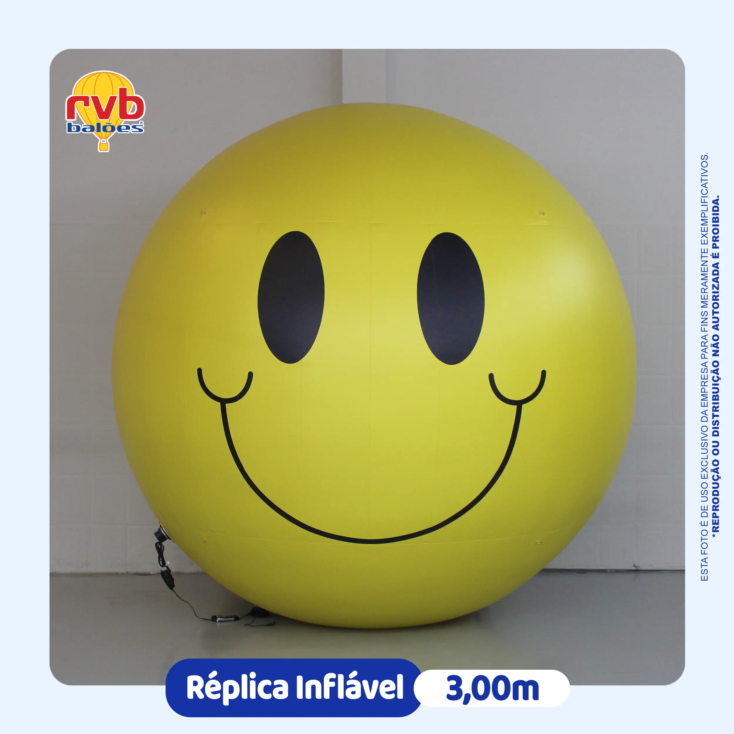 bola inflável gigante 3m Smiley para ações promocionais em eventos e campanhas de marketing