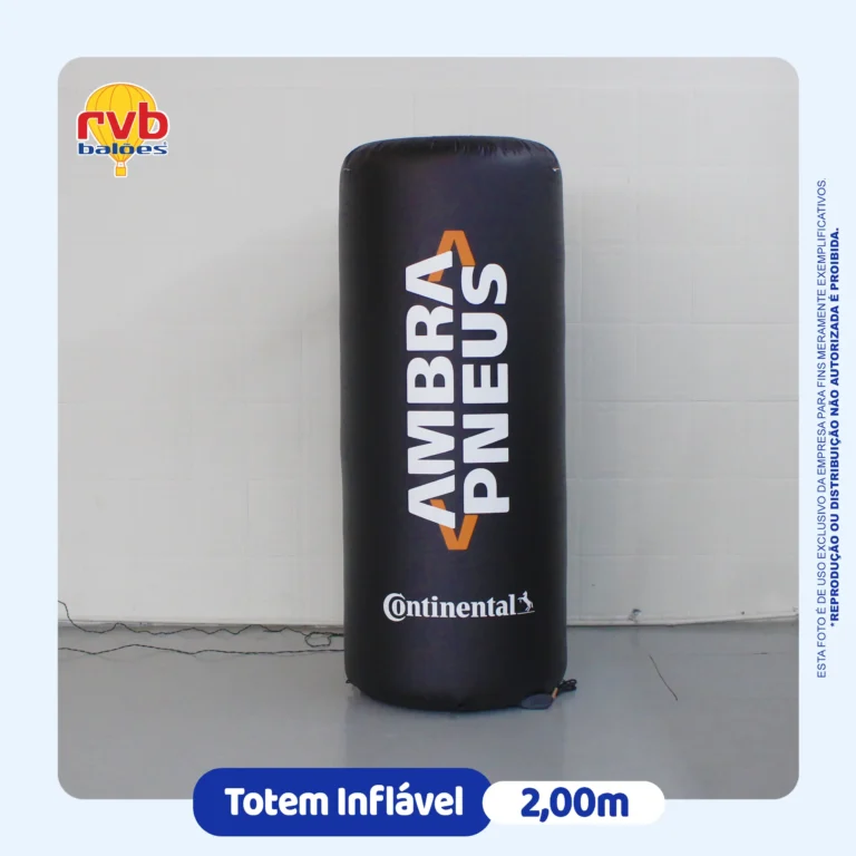 display inflável promocional 2m Pirelli pneus Continental para campanha automotiva em ponto de venda