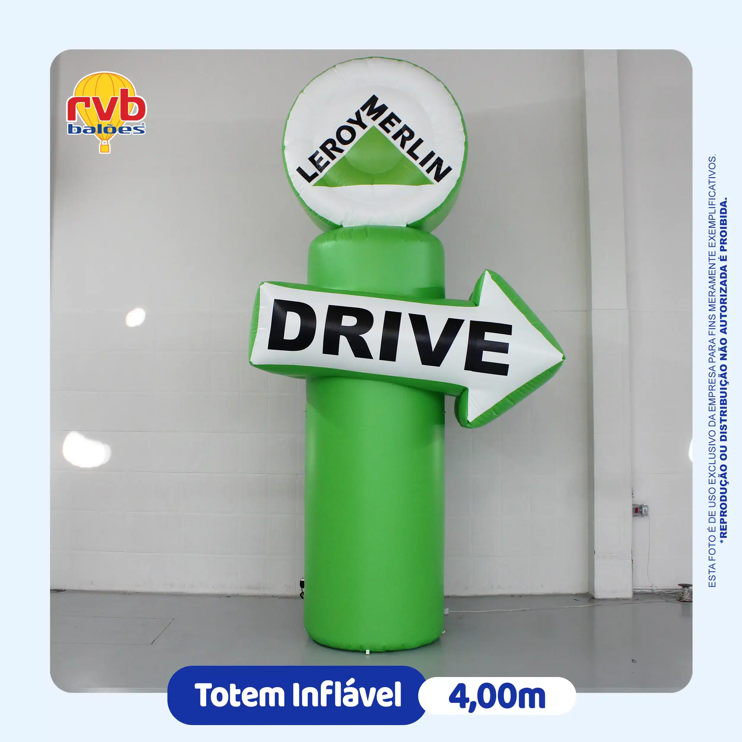 inflável promocional 4m Drive para sinalização de serviço drive thru em estacionamento e entrada de estabelecimento leroy merlin
