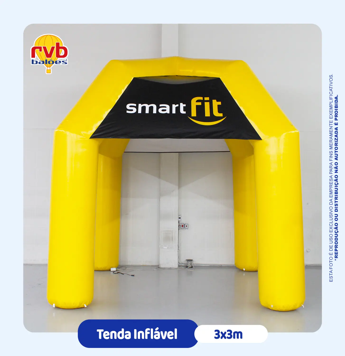 Tenda inflável personalizada Smart Fit em academia