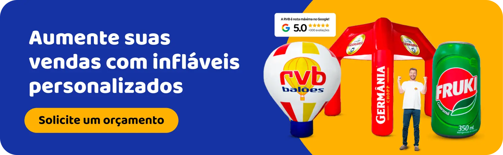 Solicite um orçamento de infláveis personalizados