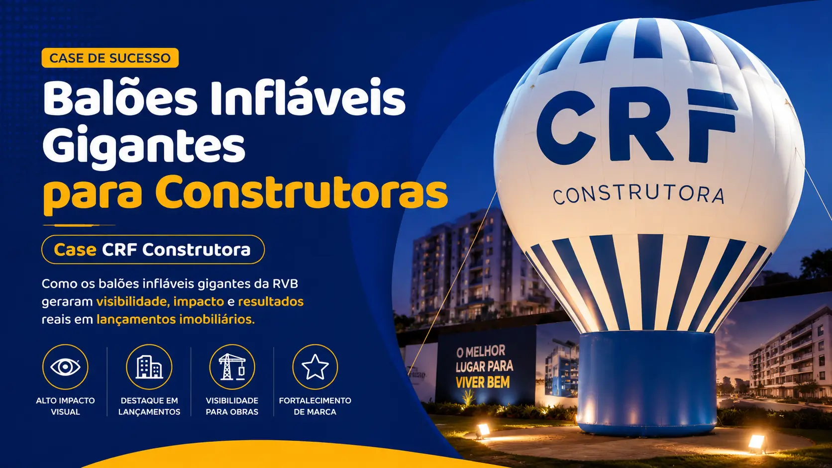 Balões Infláveis Gigantes para Construtoras: Case CRF Construtora