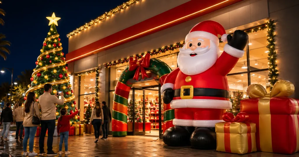 Infláveis de Natal Gigantes: O Guia Definitivo de Marketing Visual para 2026