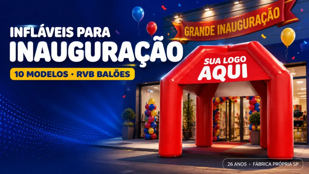 Infláveis para Inauguração: 10 Modelos para Atrair Fluxo no Dia D