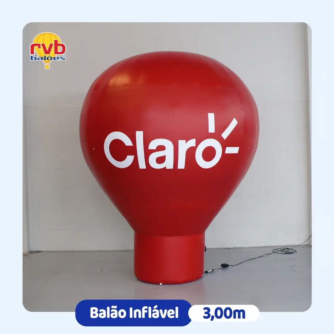 Balão Inflável Claro 3m — Campanha de Telecomunicações | RVB Balões Balão inflável promocional personalizado Claro 3 metros para campanha de telecomunicações, fabricado pela RVB Balões