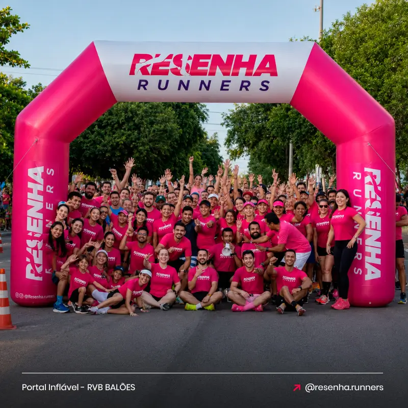 Portal Inflável Personalizado Resenha Runners para Grupo de Corrida e Evento Esportivo