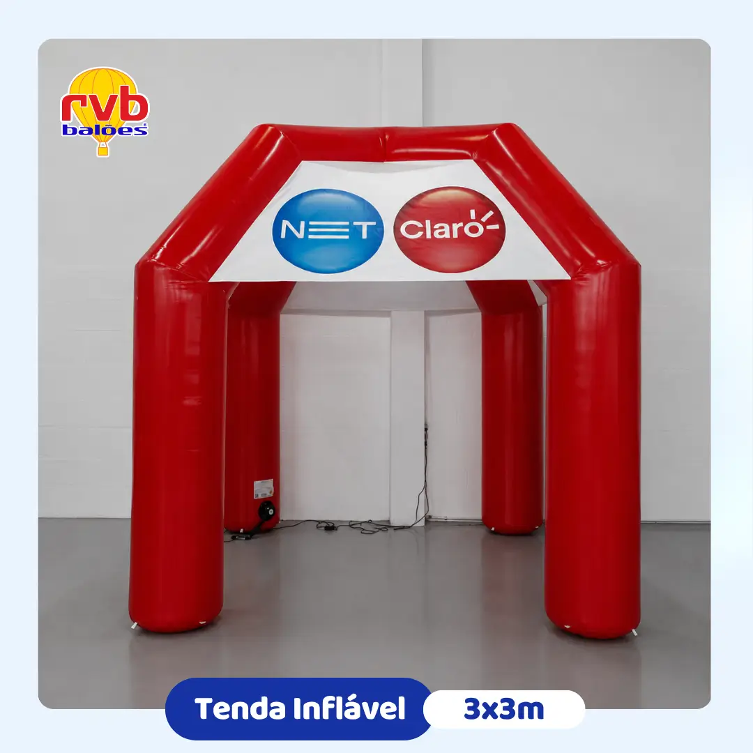 Tenda Inflável Personalizada 3x3 metros NET Claro para Ação Conjunta de Telecom e Internet