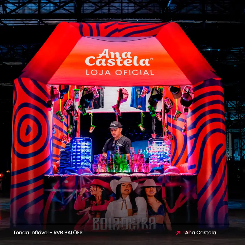 Tenda Inflável Personalizada Ana Castela para Loja Oficial em Evento de Música Sertaneja