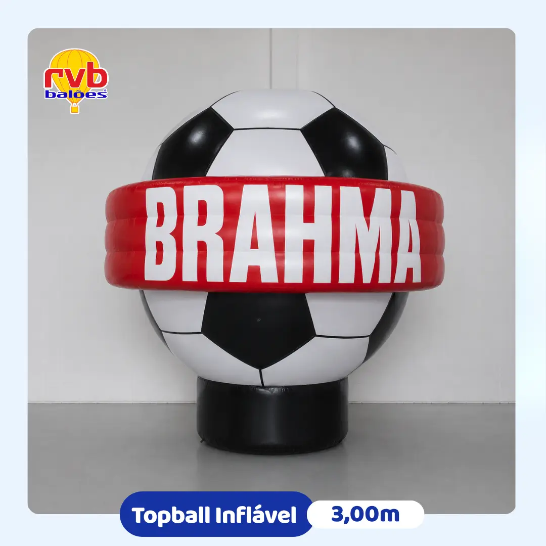 Topball Inflável Personalizado 3 metros Brahma para Cervejaria e Ação Promocional em PDV