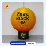Topball Inflável Personalizado 3 metros Gran Black para Evento de Entretenimento e Ação Promocional