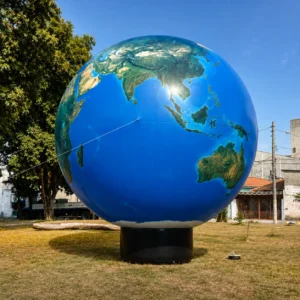 Topball Inflável Personalizado em Formato de Globo Terrestre para Evento Corporativo e Ação Institucional