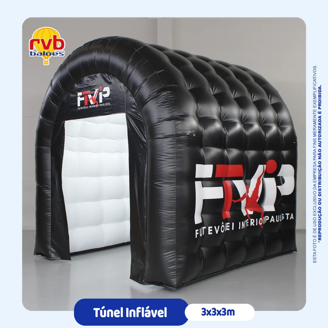Túnel inflável personalizado 3x3x3 metros FTVP para entrada de atletas em evento esportivo