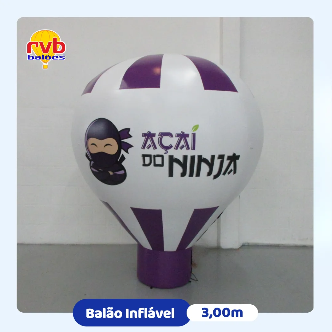 Balão inflável personalizado para divulgação de açaiteria.