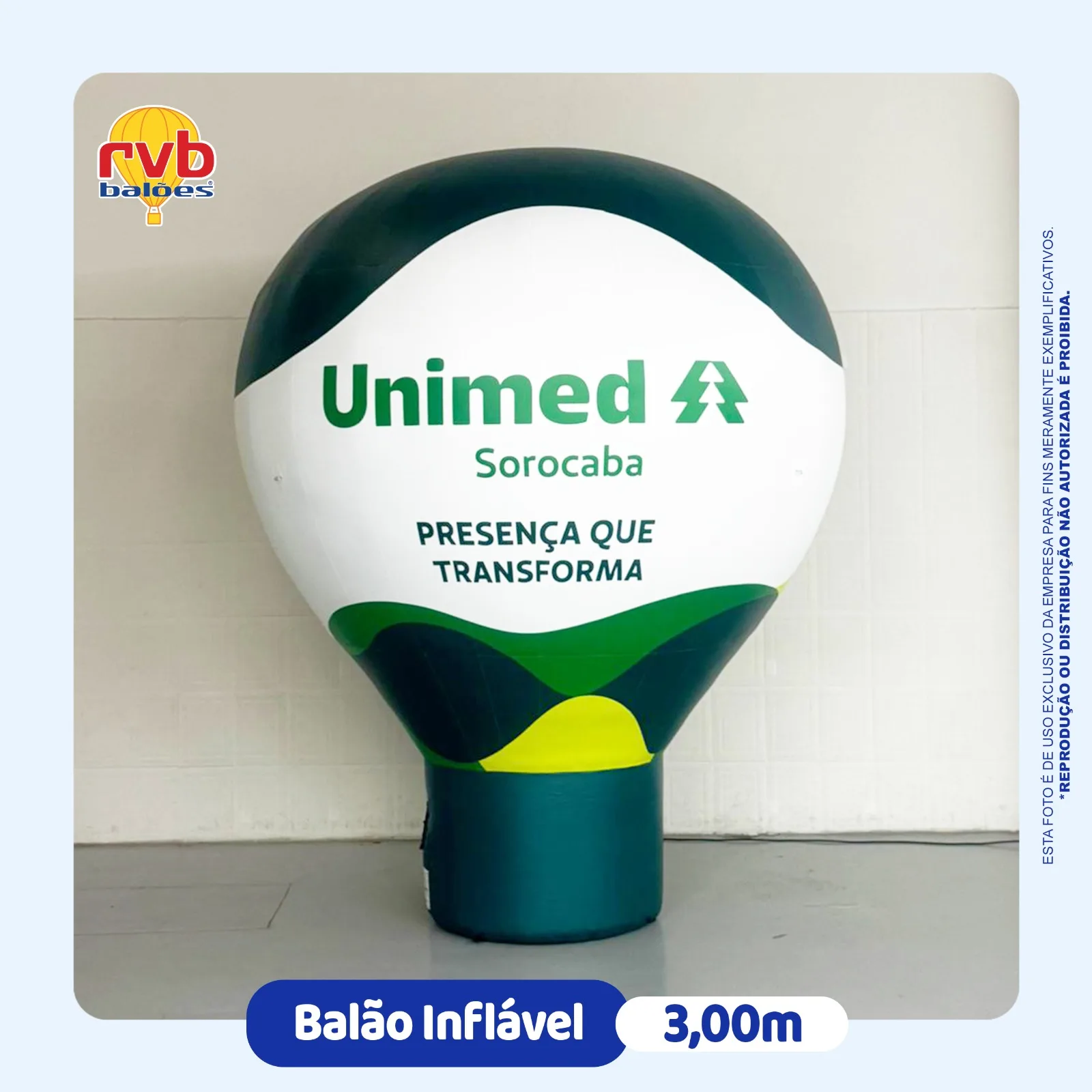 Balão inflável personalizado da Unimed Sorocaba utilizado para divulgação de eventos.