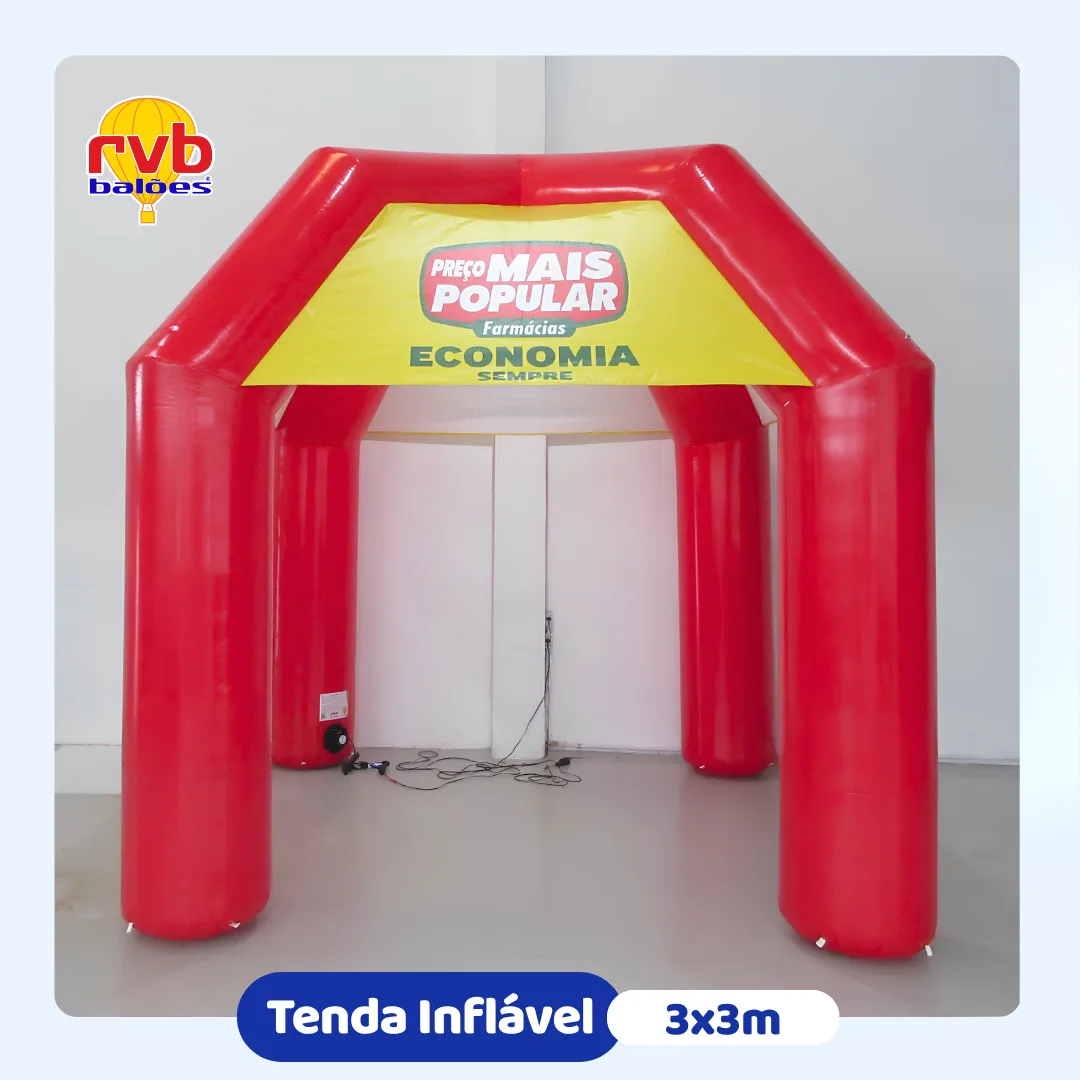 Tenda inflável para ações de trademarketing em farmacias