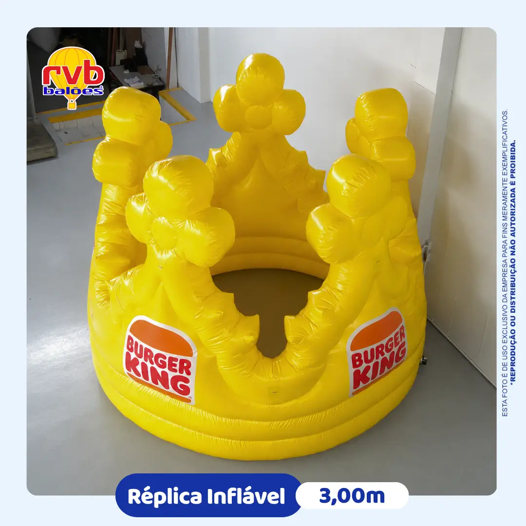 Coroa inflável Burger King 3 metros fast food