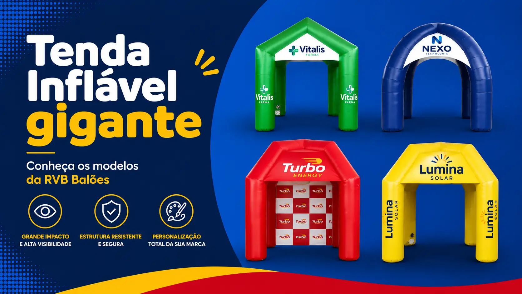 Tenda inflável gigante: conheça os modelos da RVB Balões
