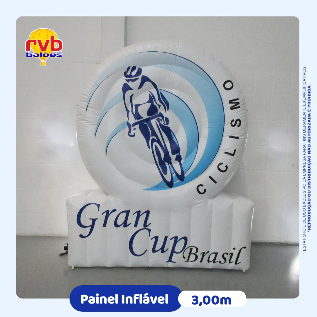Painel inflável personalizado Gran Cup Brasil de Ciclismo 3m