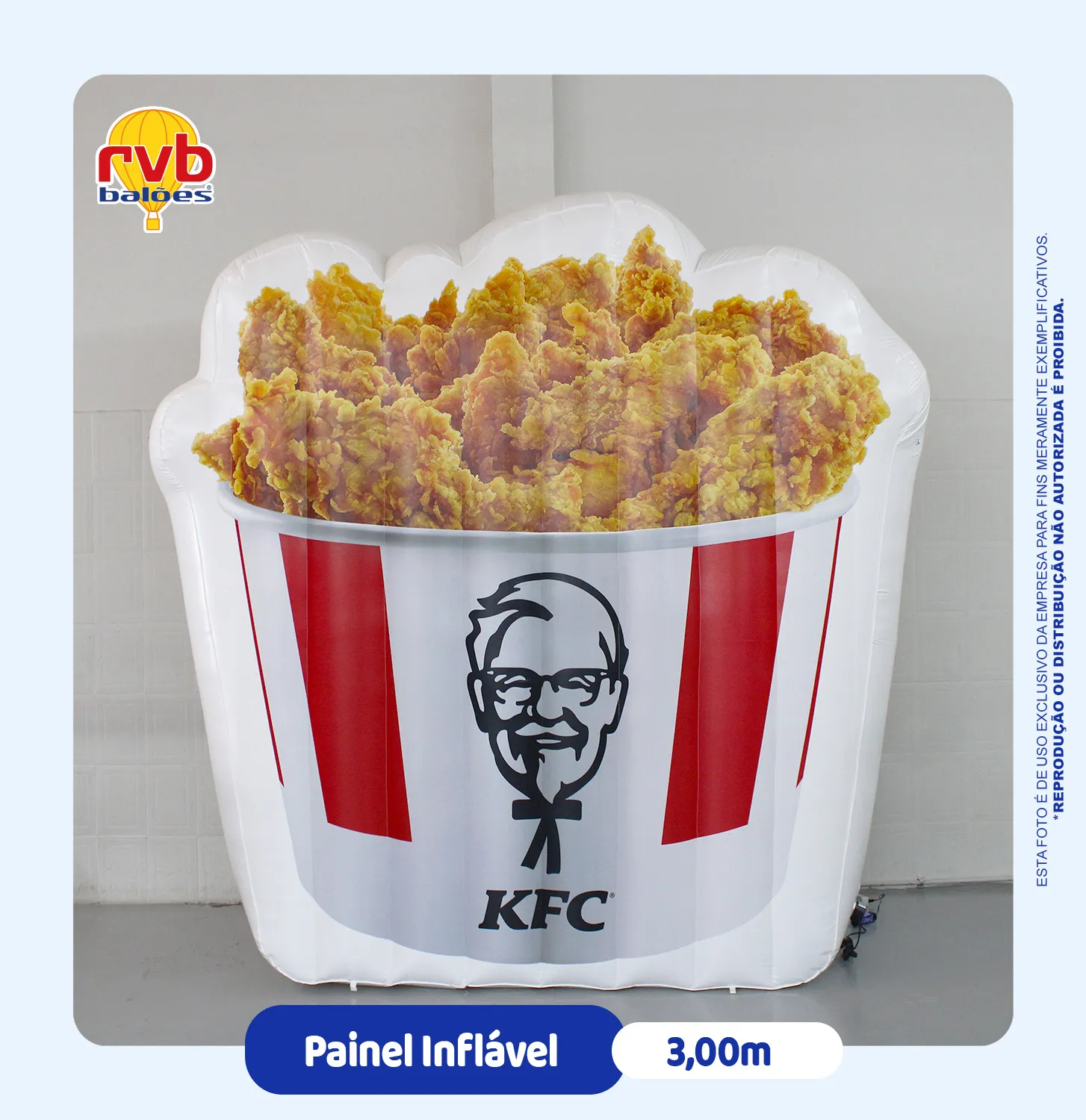 Painel inflável KFC fast food 3 metros