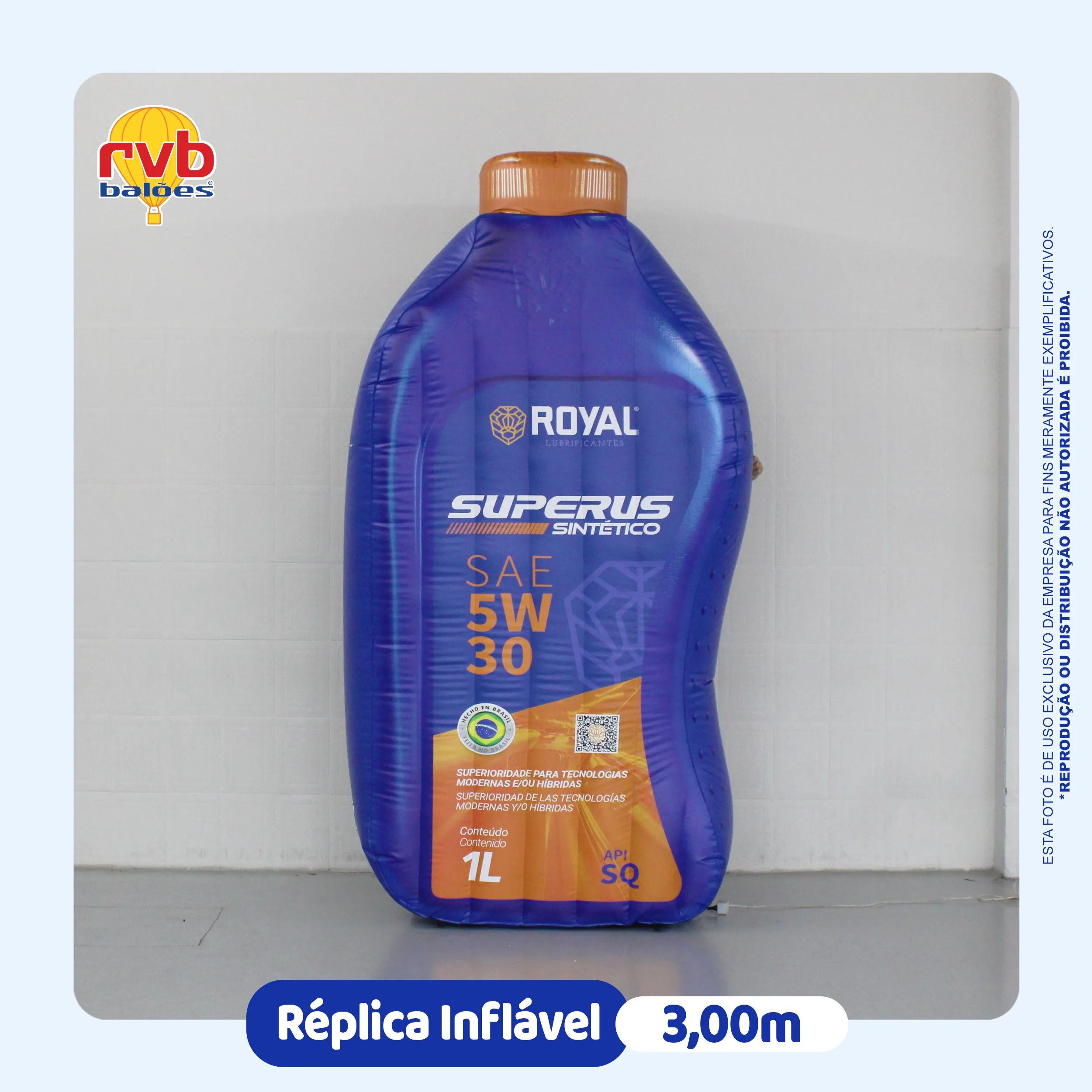 Réplica inflável frasco de óleo Royal Superus 3 metros