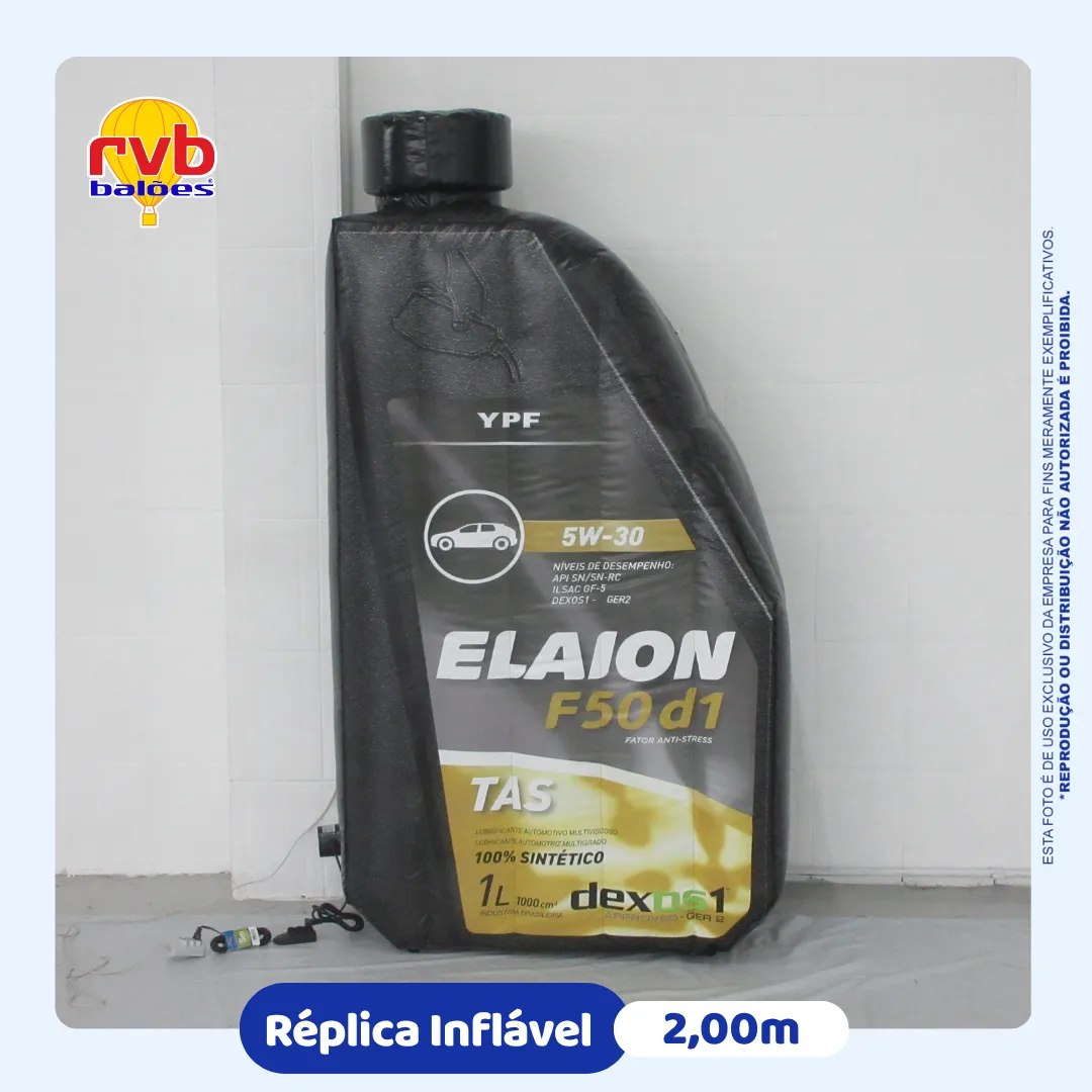 Réplica inflável galão de óleo YPF Elaion F50D1 2 metros