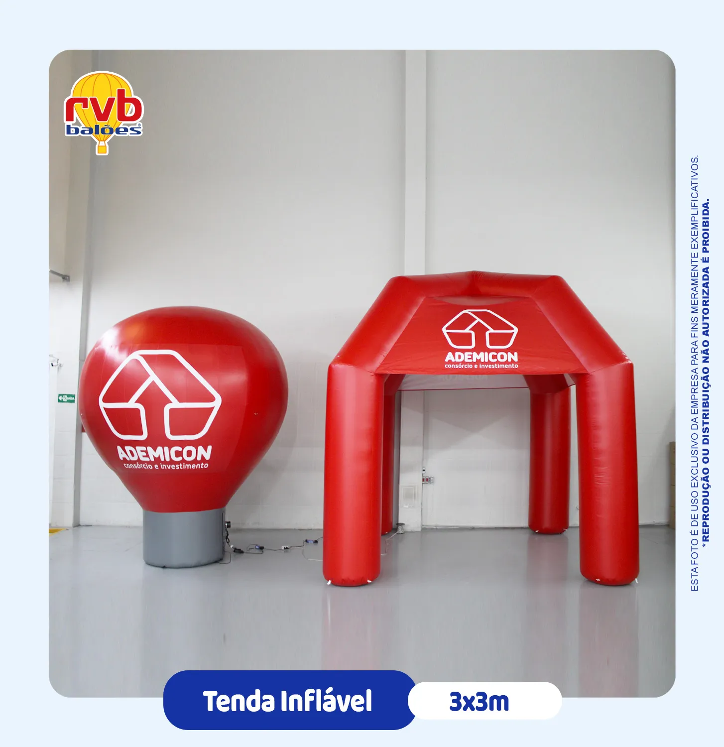 Tenda e balão inflável Ademicon combinados 3x3m