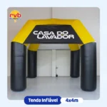 Tenda inflável 4x4m Casa do Lavador para feiras e demonstrações de equipamentos de limpeza