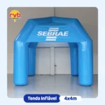 Tenda inflável 4x4m Sebrae para feiras de negócios, eventos e atendimento ao público