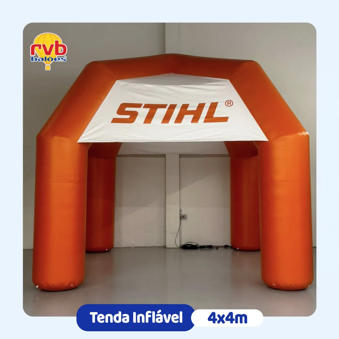 Tenda inflável 4x4m STIHL para feiras e demonstrações de máquinas e equipamentos