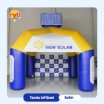 Tenda inflável 5x5m GDR Solar para feiras e ações promocionais de energia solar